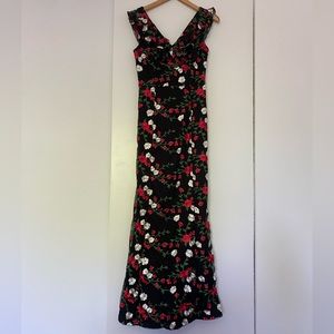 Floral maxi prom dress